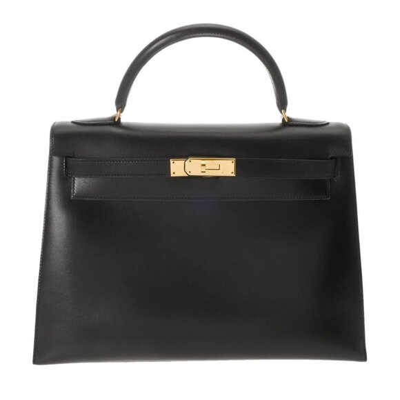 HERMES Kelly 32 Outer stitch 2WAY Black/Noir hand bag - Picture 1 of 10
